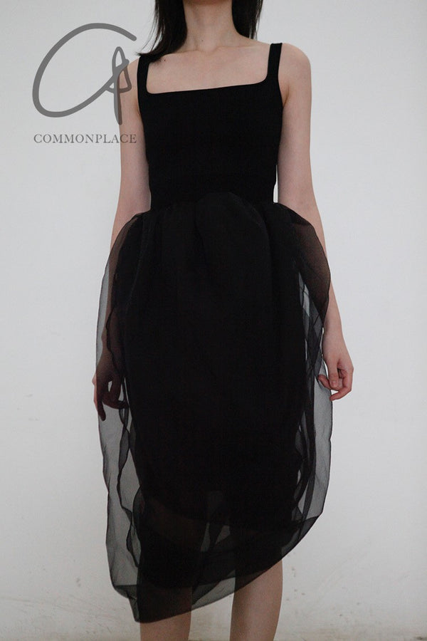 SWAYING/KNIT Organza Sling Swivel Skirt SW22SSL21 Black PS44